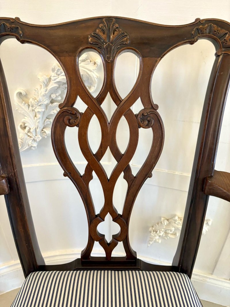 Set of 8 Antique Edwardian Quality Mahogany Dining Chairs - Image 14